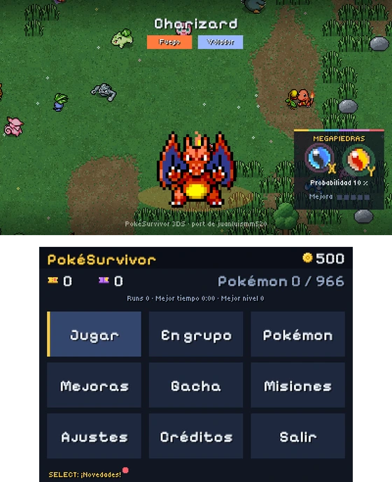PokéSurvivor 3DS — Mega Stones in the menu